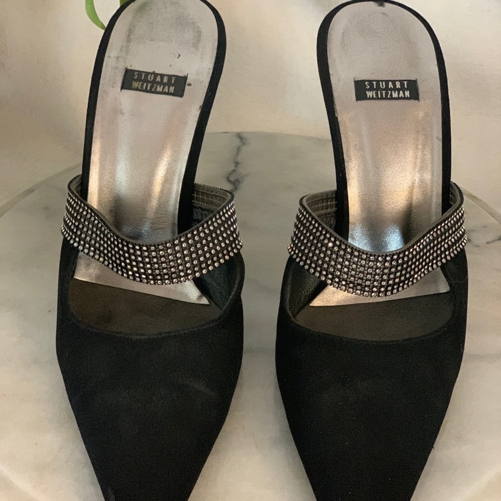 Stuart Weitzman Rhinestone Mules - Picture 6 of 8